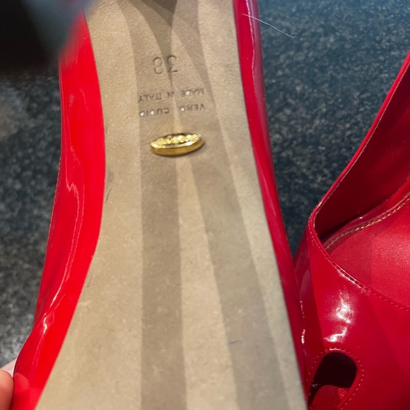 Red Peep-Toe Sergio Rossi Heels - Picture 2 of 3